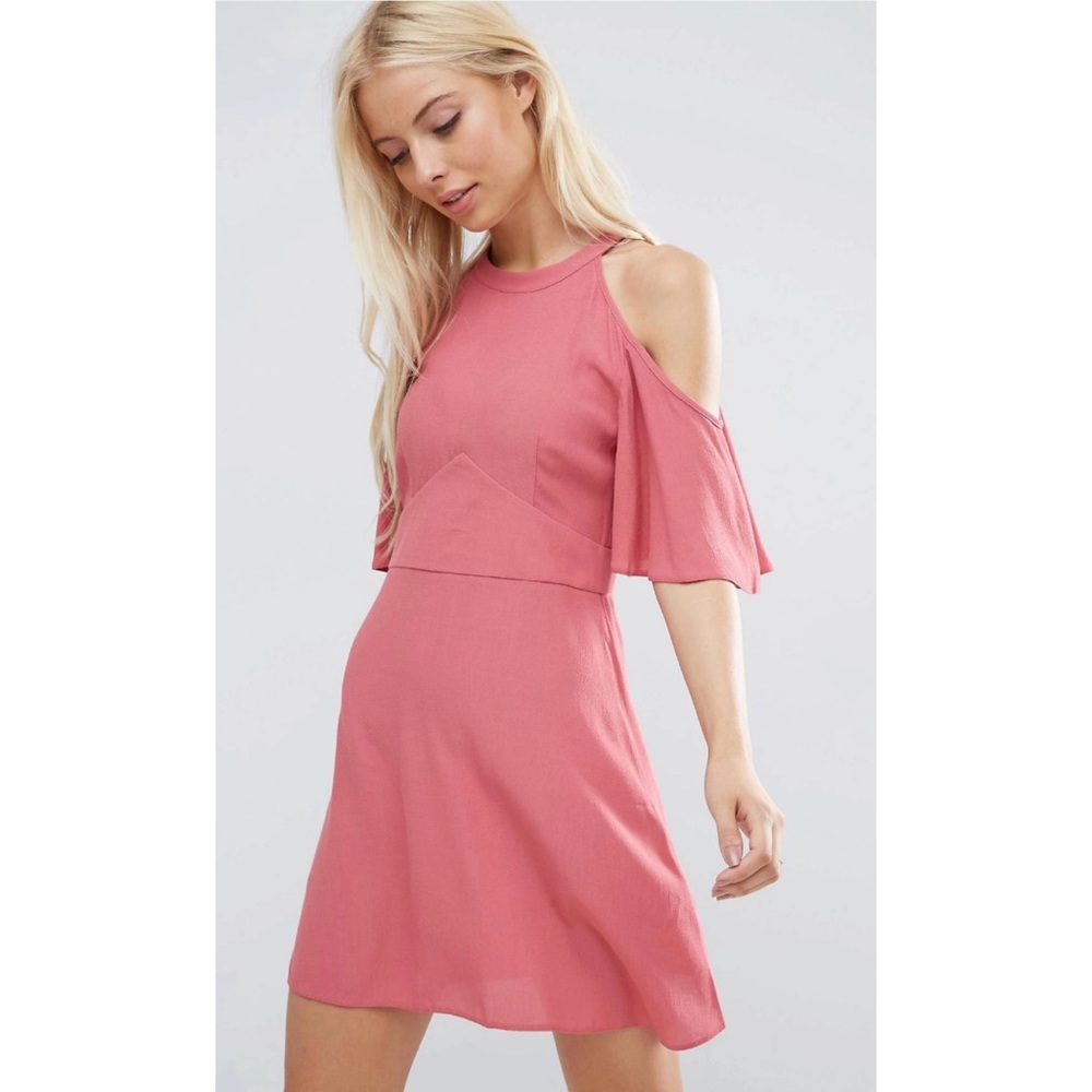 ASOS Pink Cold Shoulder Dress